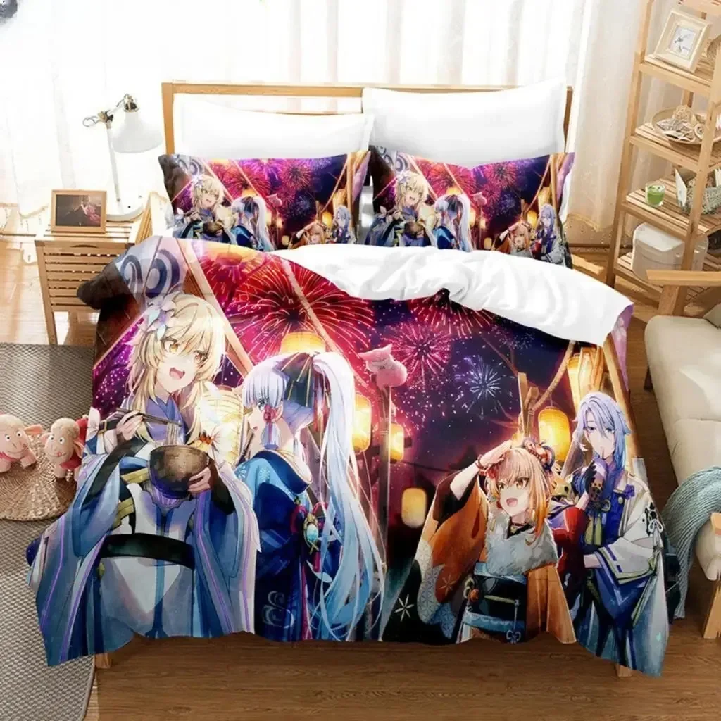 

3D Print Anime Genshin Impact Lumine Bed Set Duvet Cover Pillowcase Bedding Set Bed Linen Sheet Quilt Cover Full Queen King Size
