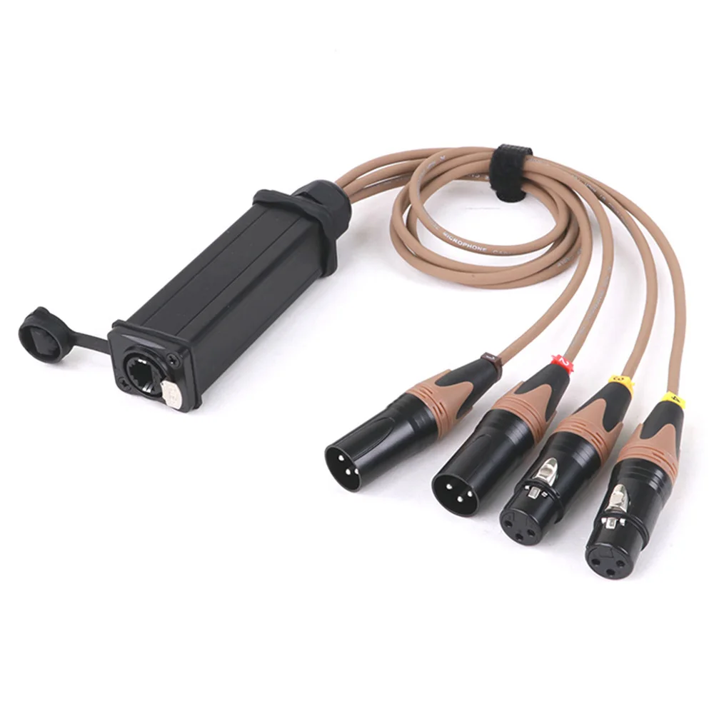 4 Channel 3Pin XLR 2 Male+2 Female Multi Network Receiver to STP RJ45 Cat6 Box Extender for Stage Lighting and Recording Studio