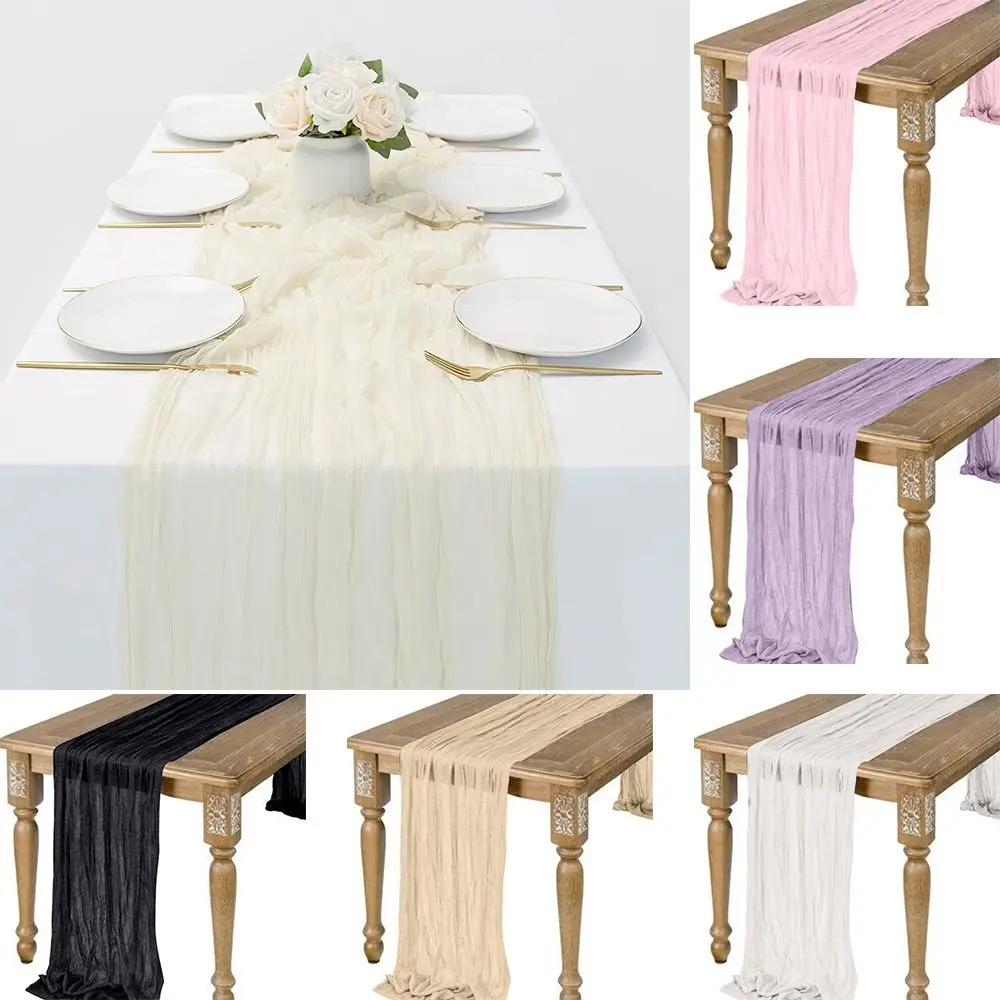 Semi-Sheer Gauze Table Runner Vintage Multipurpose Cheese Cloth Table Setting Retro Banquets Arches Boho Decor