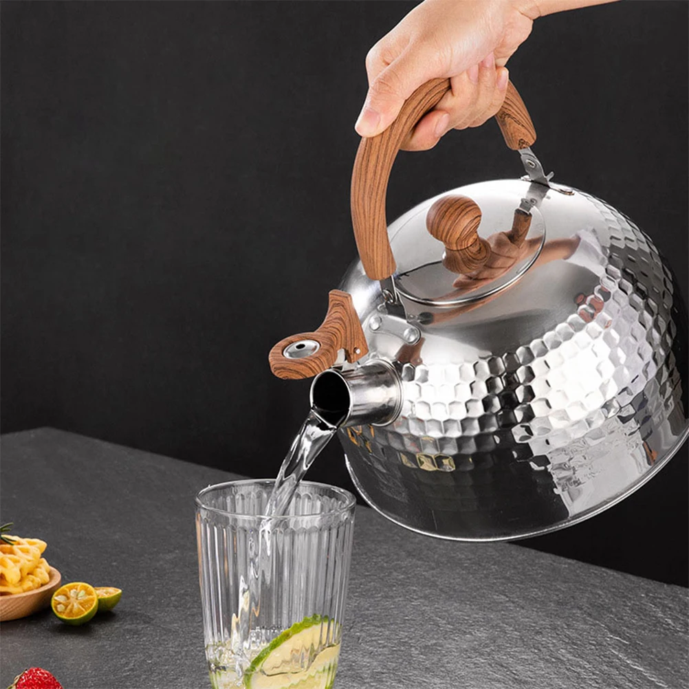 

1pc Stainless Steel Kettle Teapot Heat Insulated Handle Large Capacity Stovetop Pots Kitchen Easy Clean 304