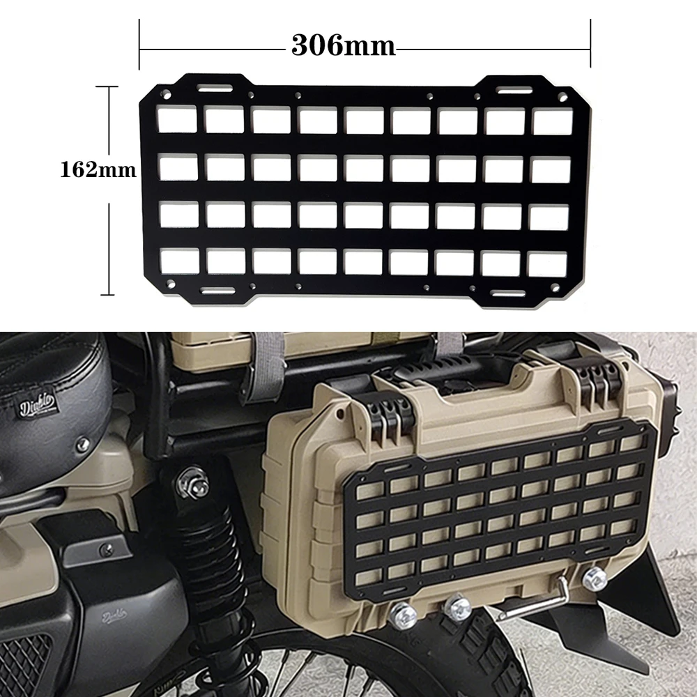 

Armor Motorcycle Top Box Aluminum Molle Panel Luggage Case Trunk Tail Box Waterproof Helmet Box Quick Release Tool Box Modified