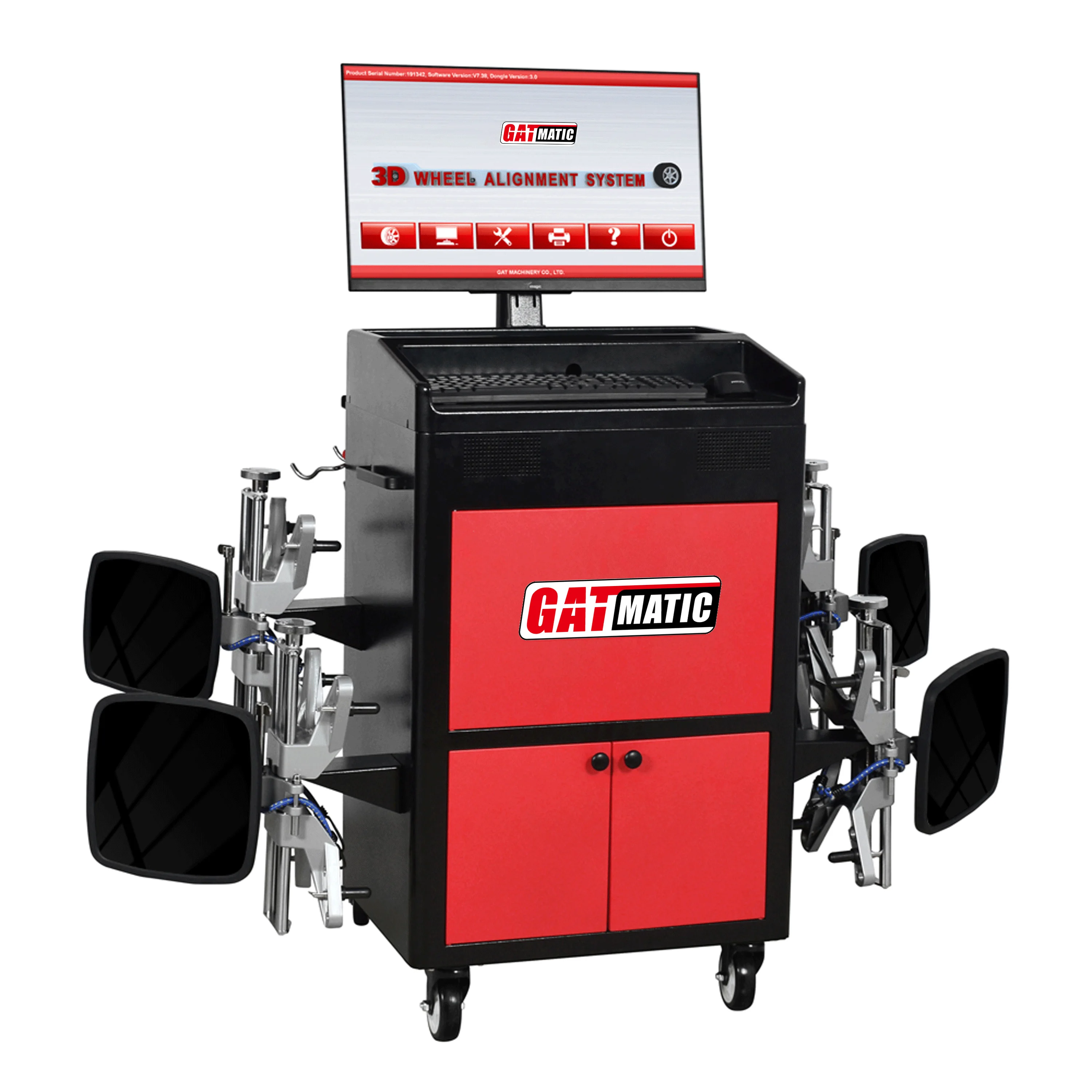GA-300M 3D Fast Clamp 4-Wheel Auto Wheel Alignment Machine Double Screen 210KG Capacity 220V 12-Month Warranty Full