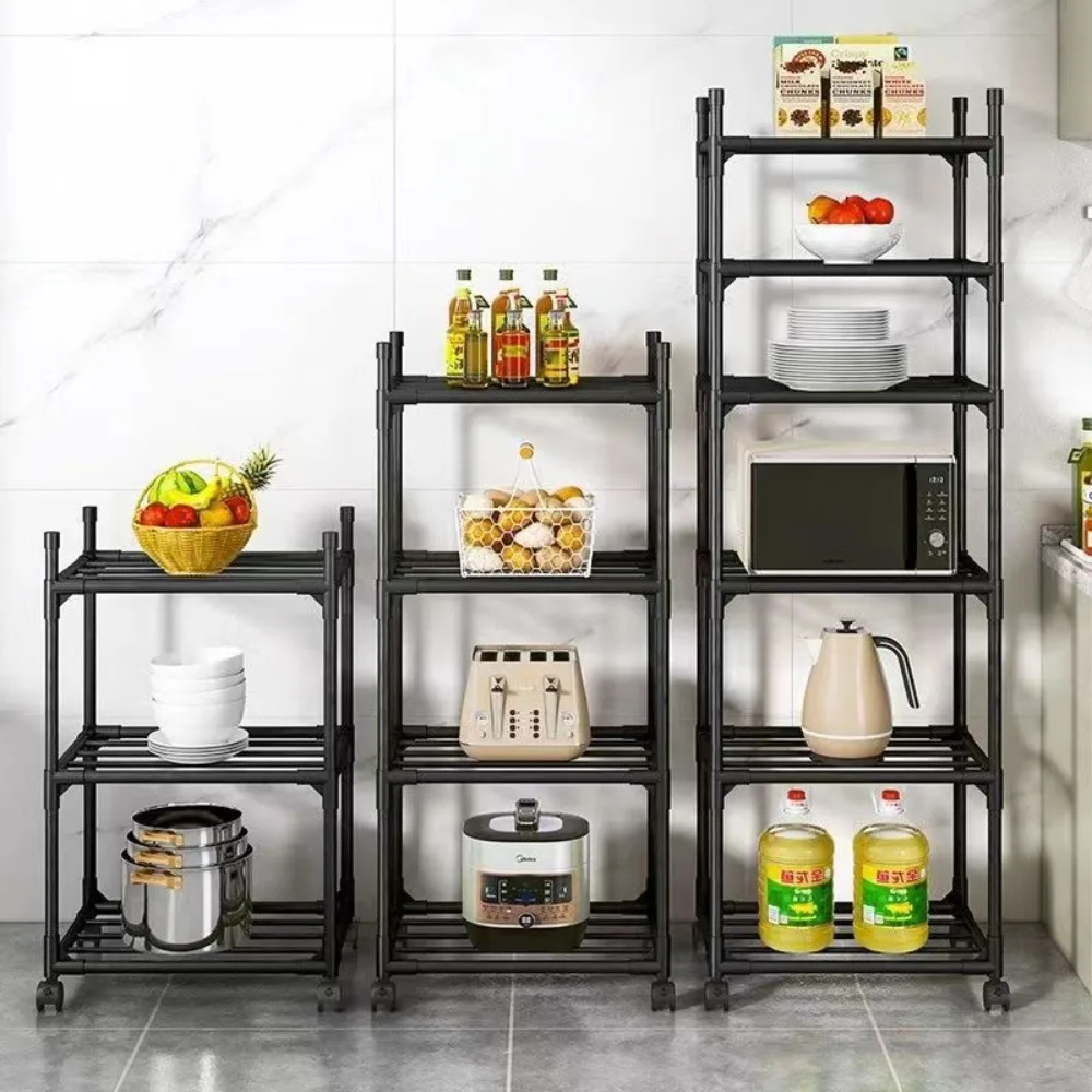 Floor-Standing Microwave Storage Rack Household Microwave Stove Shelf Bathroom Pantry Closet Kitchen Storage Multi-Layer Shelf