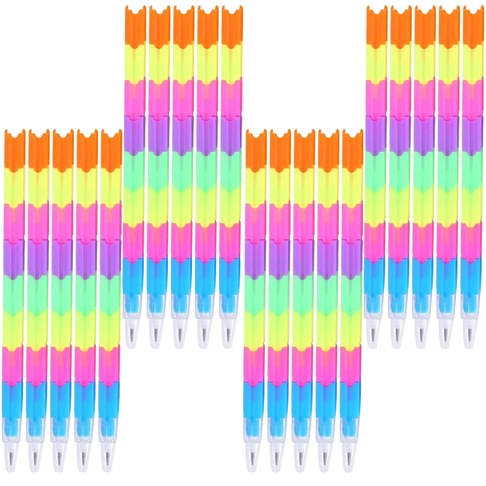 Crayons de couleur à empiler pour enfants, 25 pièces, belle forme de couture, écriture pour étudiants, utilisation Abs