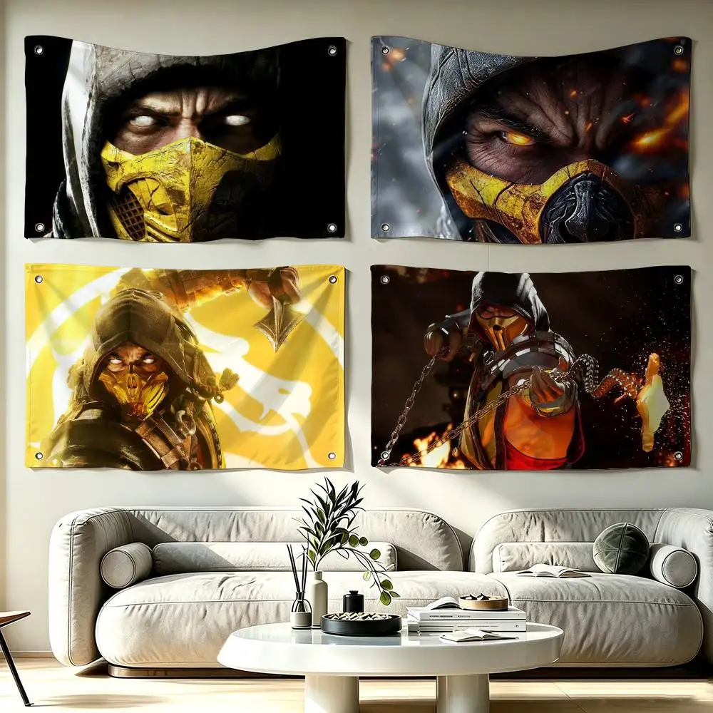 Mortal Kombat Scorpion Flag Suitable For Party Club Outdoor Interior Wall Decoration Banner Fans Gift