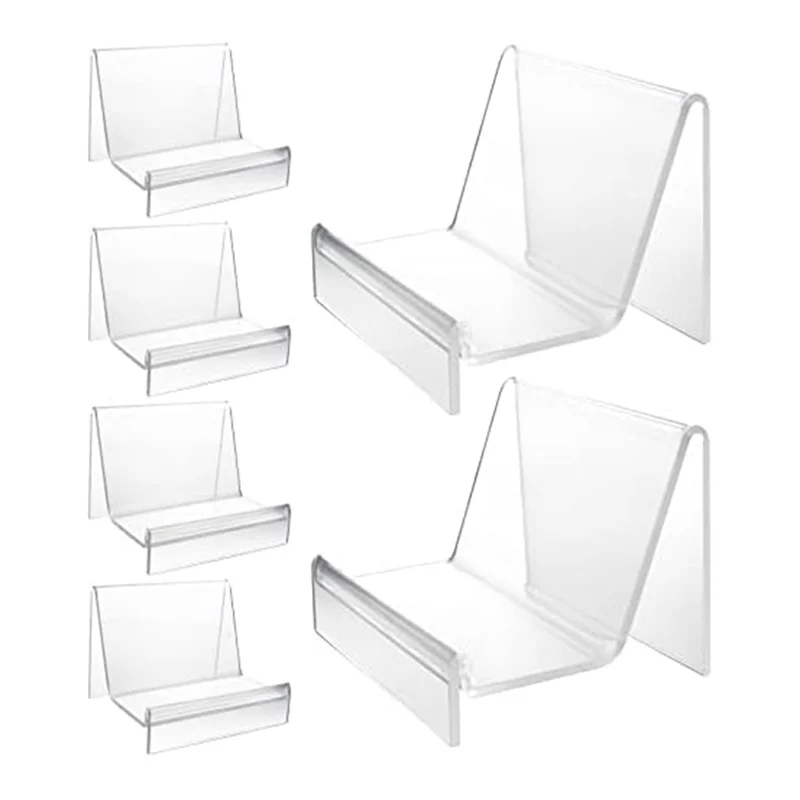 HHTL 6 Pack Purse Display Stand Acrylic, Clear Acrylic Wallet Display Stand Purse Jewelry Stand for Jewelry CD Organizer A
