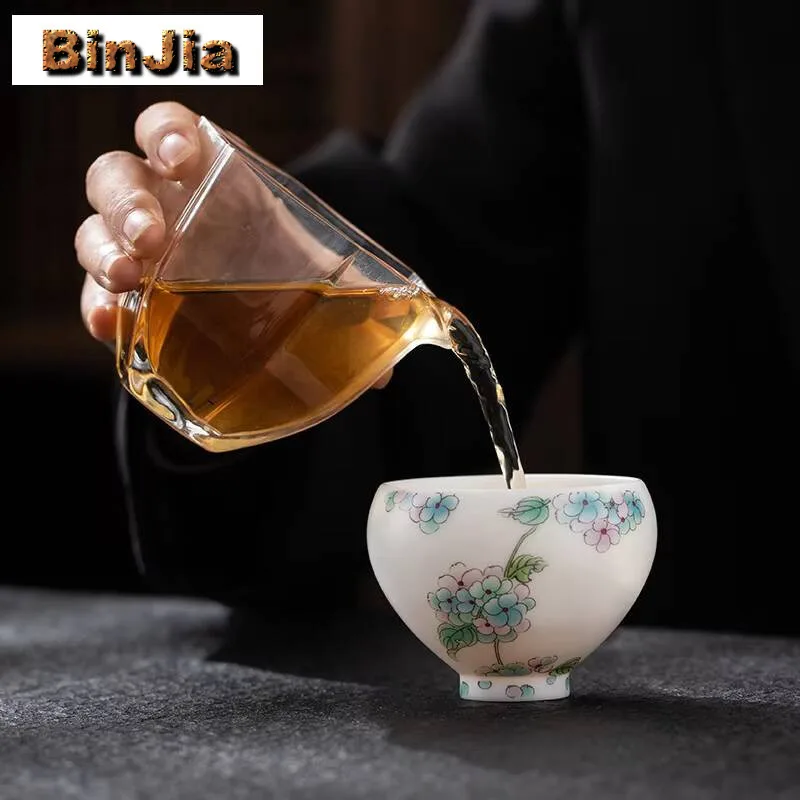 الأغنام الدهون اليشم الأبيض الخزف فنجان الشاي اليدوية مسامية المحمصة براد شاي الشخصية ماستر كوب التأمل أكواب الكونغ فو Teaware هدية