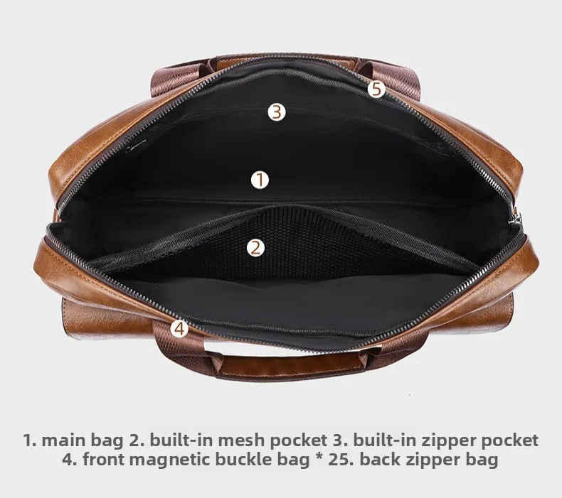 Nuova valigetta da uomo, borsa per laptop multistrato impermeabile di grande capacità, borsa a tracolla monospalla casual e alla moda