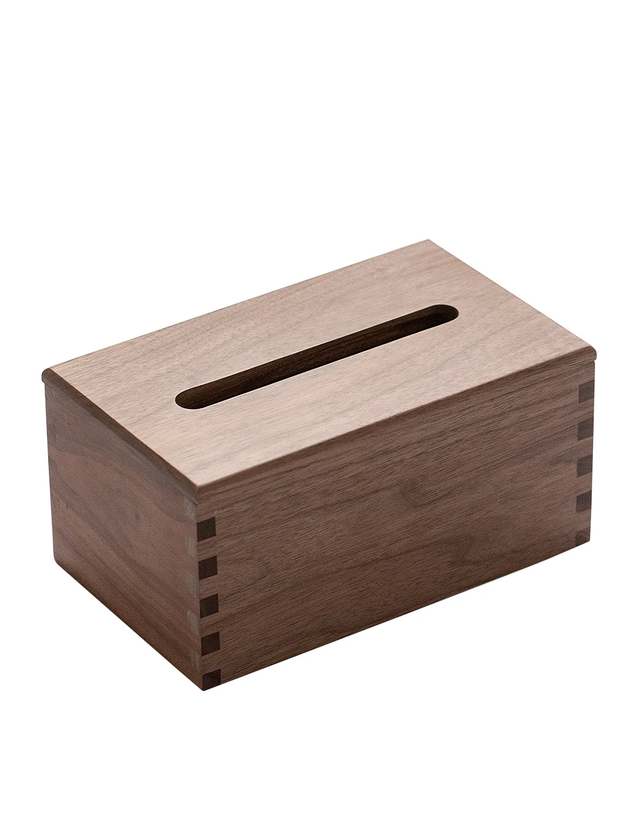 

Black Walnut Solid Wood Tissue Box New Chinese Style Living Room Wood Drawn Paper Box Modern Simple Storage Box