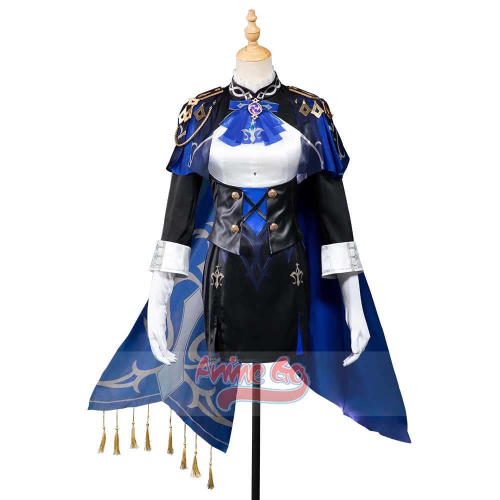 Genshin impacto traje cosplay, traje clorinde, chapéu, roupa halloween, c08568-a