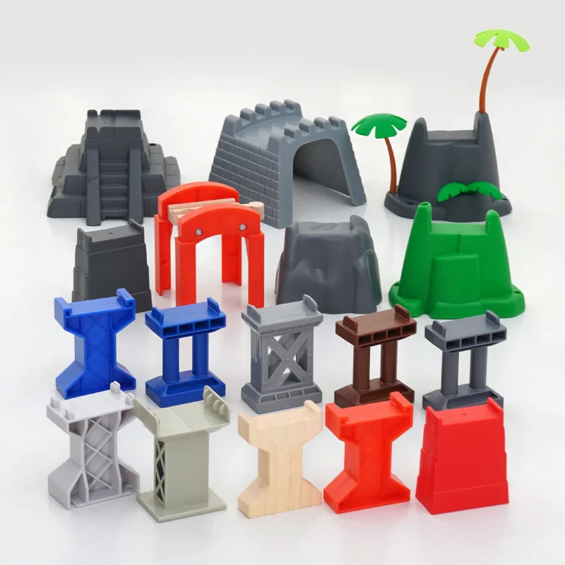 NEW Bridge Piers Wooden Railway Train Track Accessories fit for All Brands Wooden Train Tracks Kids Educational Toys