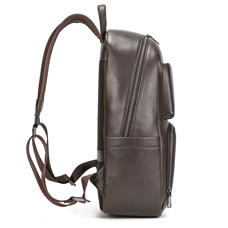 2026 Hot Fashion Genuine Leather Backpack Real Cowskin Travel Backpacks Men Women Daypack Black Brown Bagpack Bag For School