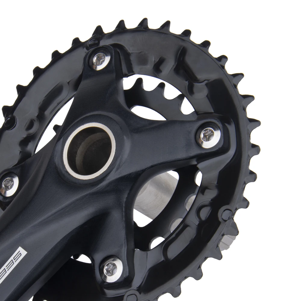 Bolany MTB Bicycle Crankset 104BCD Hollow Crank 170mm Integrated Crank Chainring 22-36T/24-38T With Bottom Round Hole Crankset