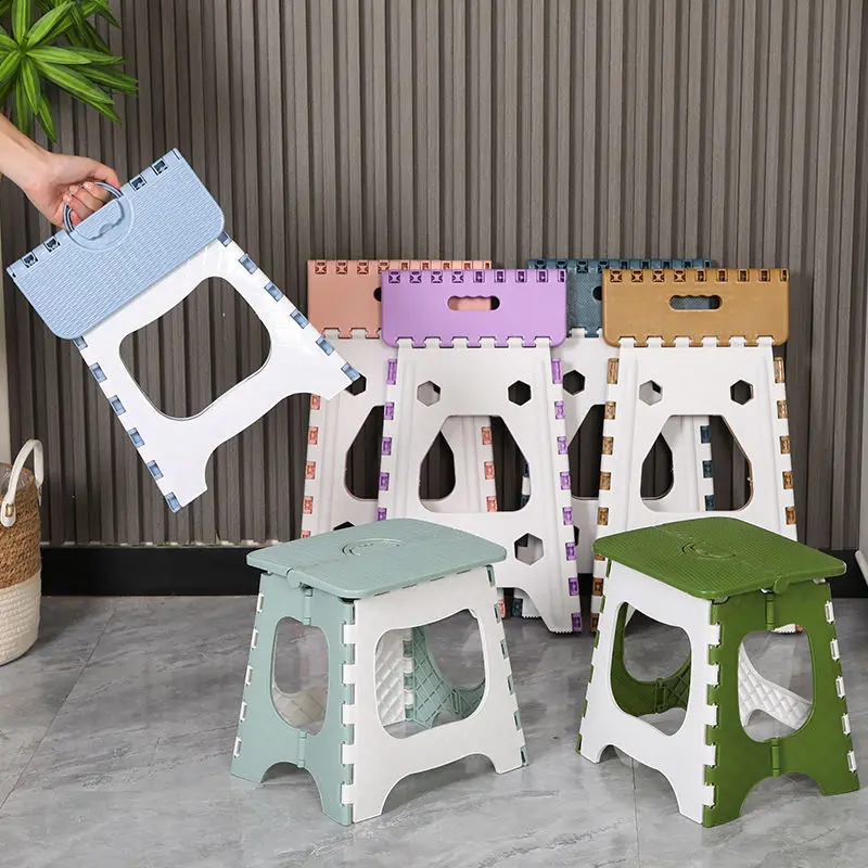 Heavy Duty Folding Stool-Portable Plastic Chair for Indoor/Outdoor Use Compact Camping Seats