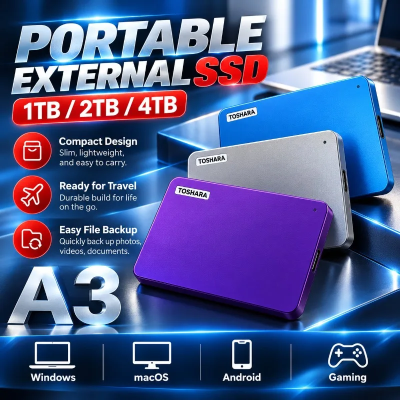 Hard Drive Canvio Ready A3 New Portable External 2.5 Inch USB 3.0 1TB/2TB/4TB Compatible with Toshiba Laptop Mac Android Hot PC.