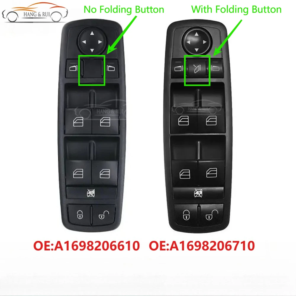 A1698206710 A1698206610 Electric Power Window Switch Button For Mercedes Benz B-Klasse W245 A-Klasse W169 1698206610 1698206710