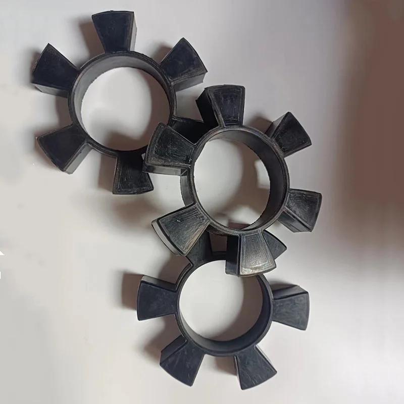1-5Pcs Black Rubber Hex Elastic Ring Coupling Buffer Pad Red T-Shaped Plum Blossom Hexagonal Water Pump Wheel Pad Elastic Block