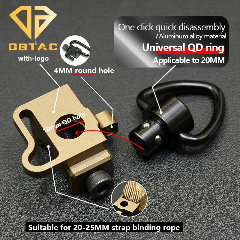 

Tactical VTAC QD Sling Mount Metal QD Sling Swivel Quick Release Button Airsoft Hunting Accessories for 20mm Picatinny Rail