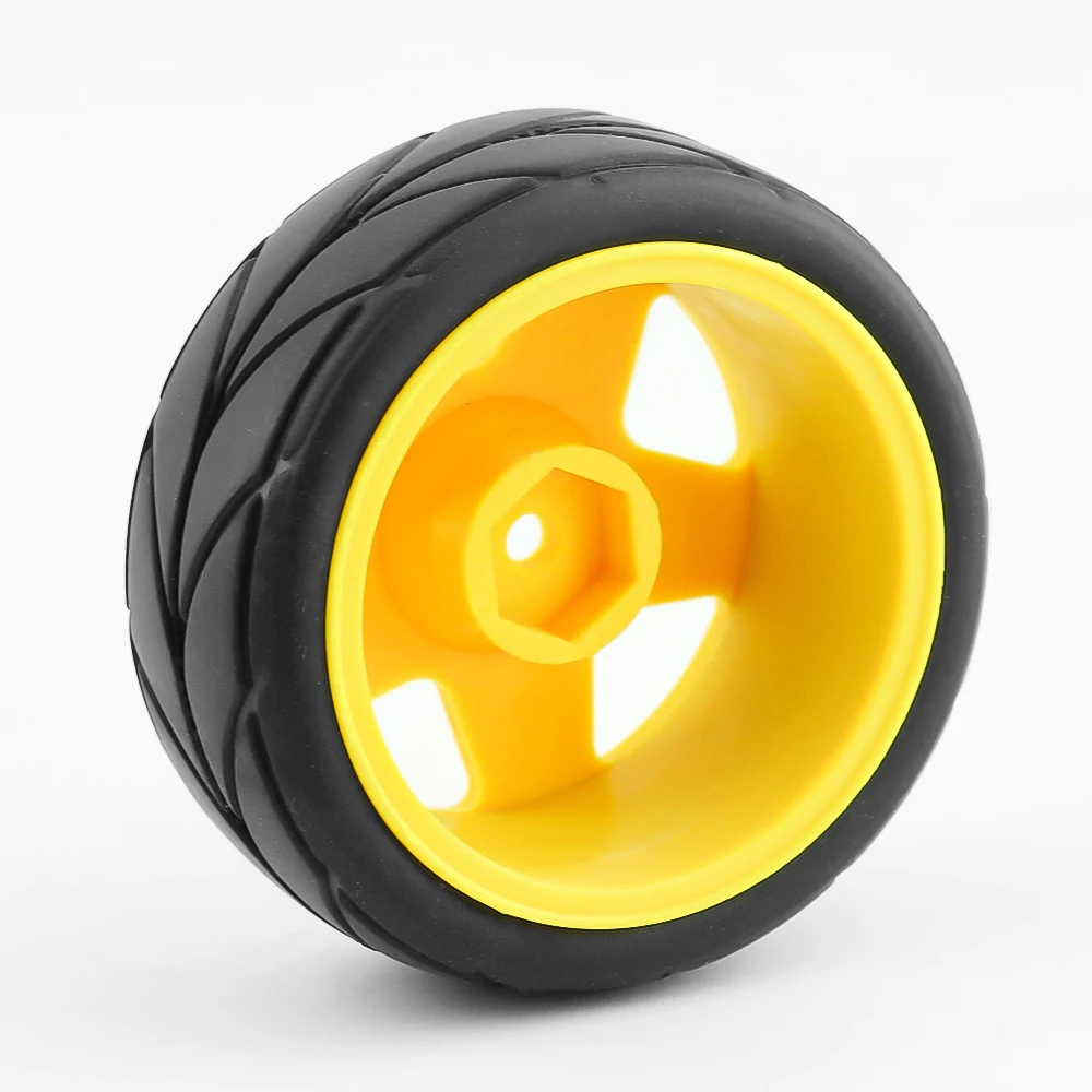 4 Uds RC 1/10 neumáticos de goma en carretera y rueda de plástico para 1/10 RC coche de rally en carretera HPI Tamiya TT01 TT02 Kyosho Wltoys