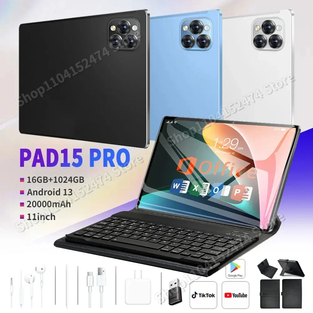 

Оригинальный планшет Pad 15 Pro, 11 дюймов, глобальная версия, Android 13, 16 ГБ, 1 ТБ, 5G, двойной SIM-карты, телефонный звонок, GPS, Bluetooth, Wi-Fi, планшетный ПК Google