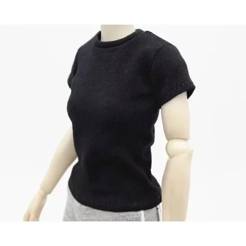 1/6 Schaal Vrouwelijke Soldaat Pure Kleur T-shirt Meerdere Kleuren Sportkleding Kleding Model voor 12 ''Action Figure Pop Accessoire