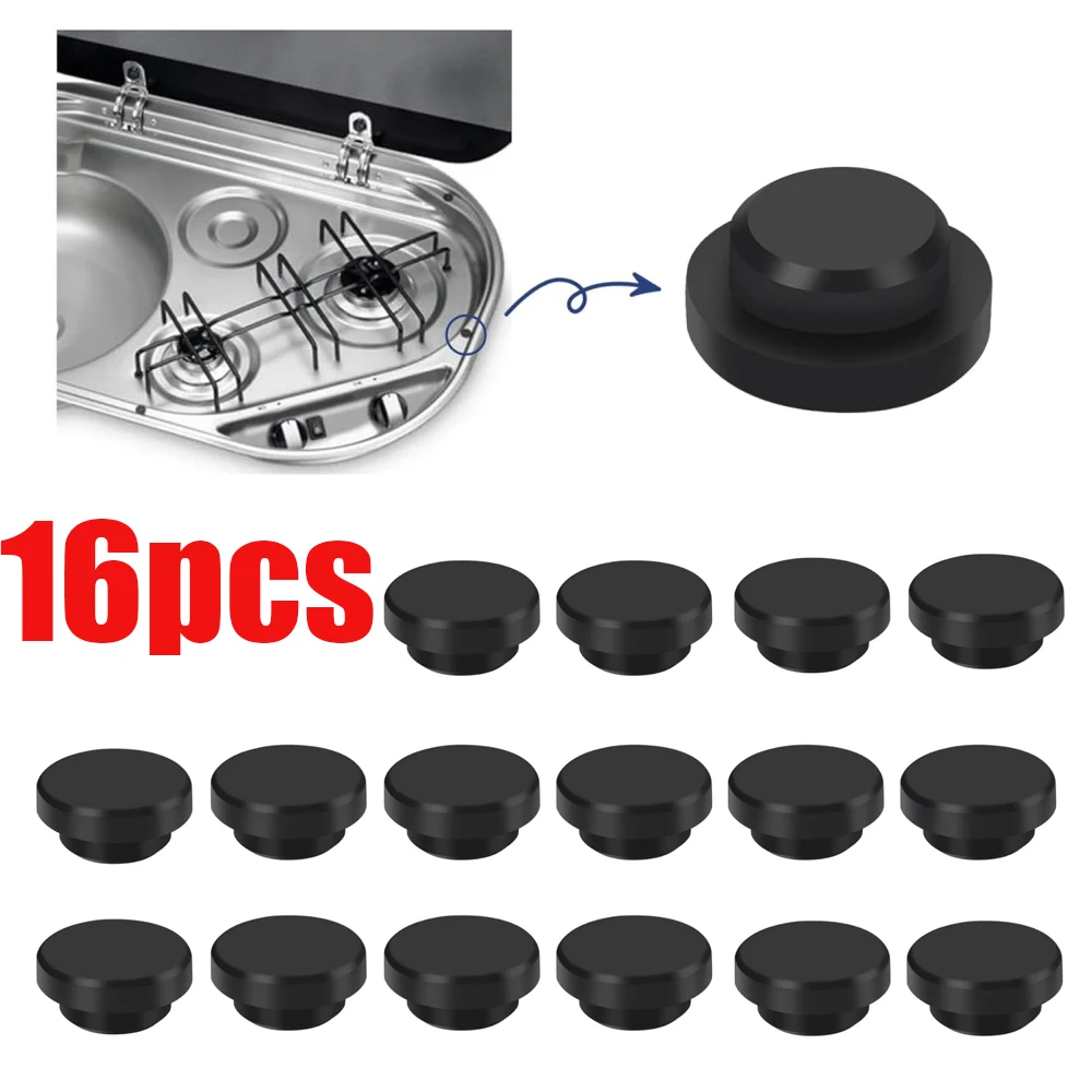 16PCS/Set Rubber Plugs Protective Rubber Plugs Set RV Kitchenware Gas Stoves Holder Rubber Cover Caps For Dometic Smev Thetford