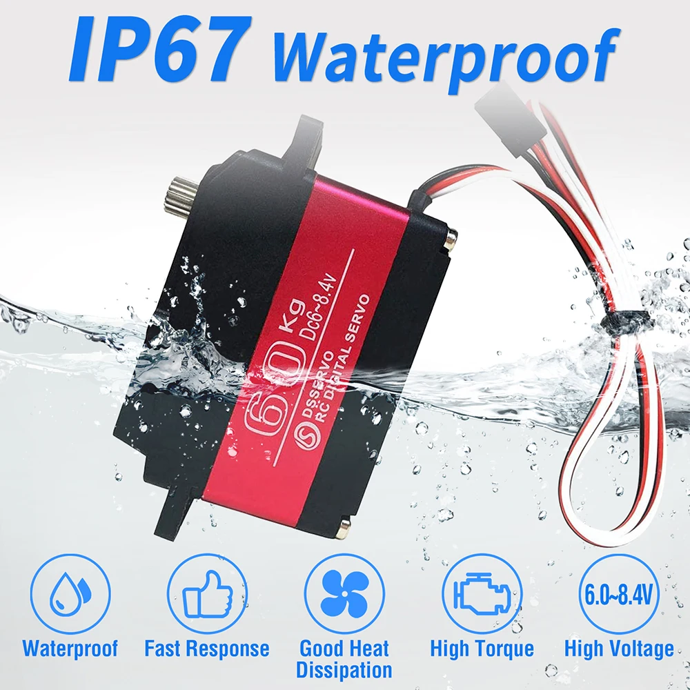 DS5160 ssg 60KG Digitale Servo 8.4V Hoogspanning Metal Gear Groot Koppel Hoge Snelheid Waterdicht 1/5 Baja Servo's 180/270 Graden