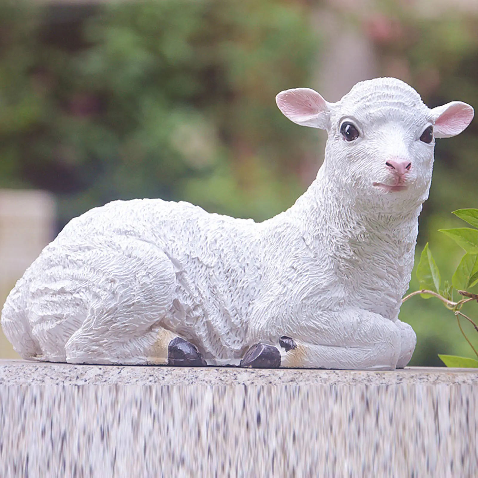 

Sheep Statue Hand Made Lifelike Lamb Shape Figurine Resin Garden Sculpture For Indoor Outdoor Decoration Lying