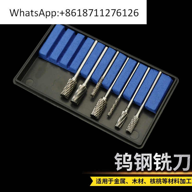 2.35/3 mm handle wood carving root engraving ornament full channel metal rotary file, cylindrical