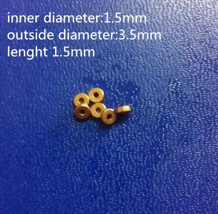 10pcs/lot ID1.5mm OD3.5mm Copper brass bushing guide sleeve Precision Oil bearing small bearing gear