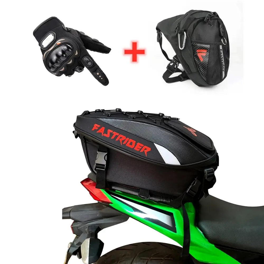 Bolsa trasera impermeable para asiento trasero de motocicleta, riñonera para exteriores, guantes de viaje, bolsa trasera para SILLÍN de ciclismo