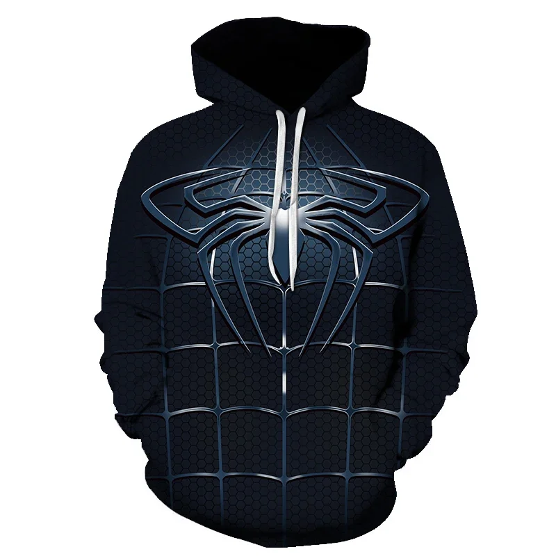 Miniso Men\'s Hoodie Sweatshirt 3D Spiderman Pattern Cosplay Streetwear Outdoor Sports Fitness Casual Men\'s Hoodie Sweatshirt