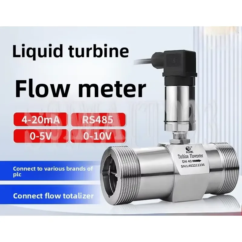 Liquid Turbine Flow Meter - 4-20mA & 485 Signal for Pure Water, Hydraulic Oil Pipeline