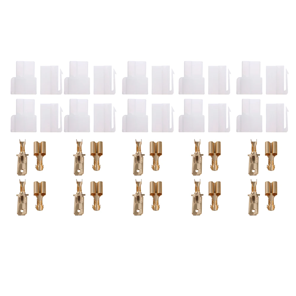 Hot Sale Power Connector Plugs Multi-function 10 Sets Radio DC Power Connector Plug T-Type 2 Pin Male Female Wiring Adapter