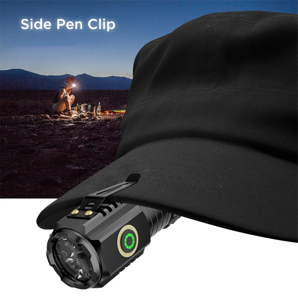 Portable Mini LED Flashlight With Clip Super Bright Strong Light Aluminum Alloy Outdoor Emergency Lighting Tool (8 X 3CM)