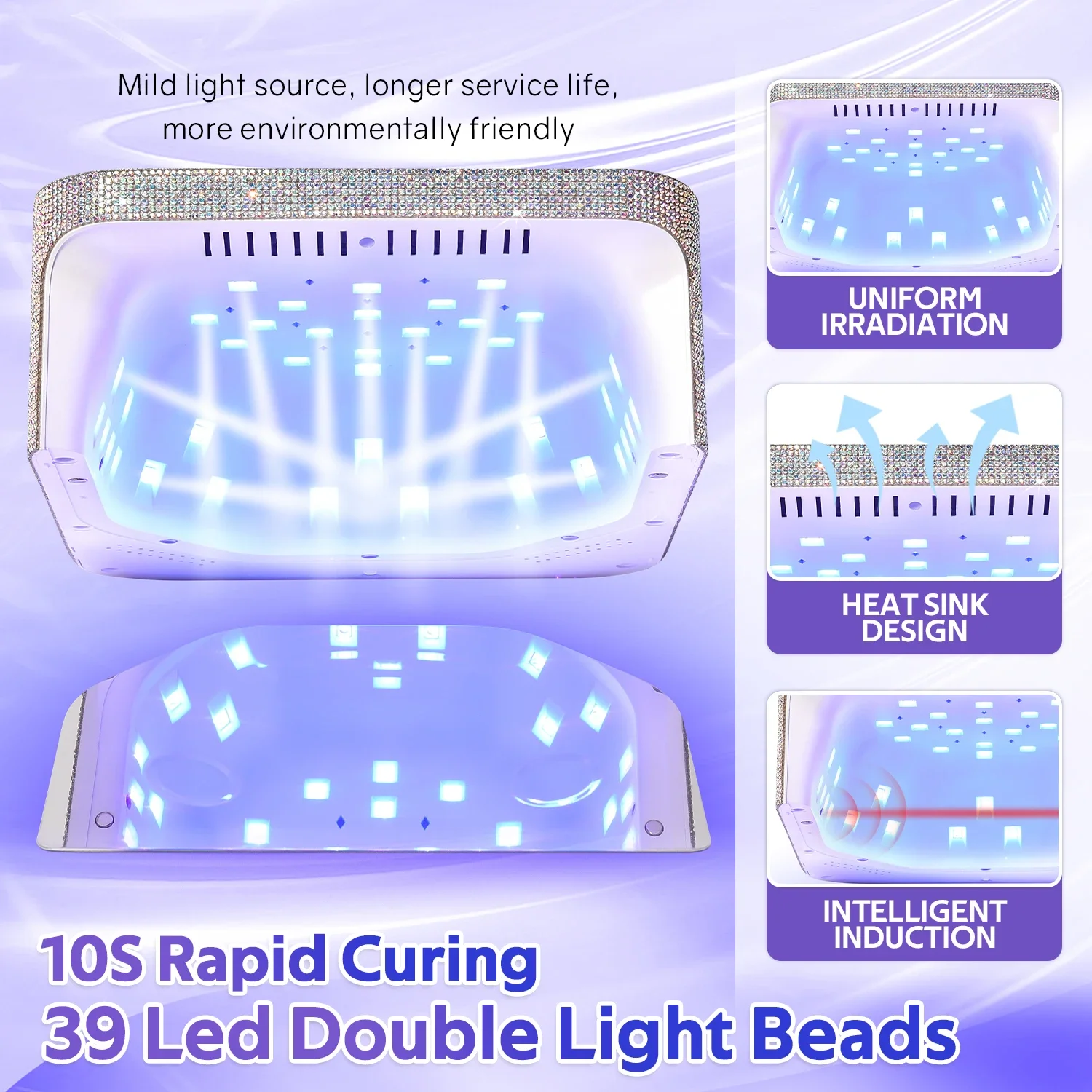 Lampada per unghie wireless 33W 39LEDS Macchina per asciugare le unghie a LED UV senza fili per polimerizzare lo smalto gel Lampada per manicure ricaricabile per polimerizzazione del gel