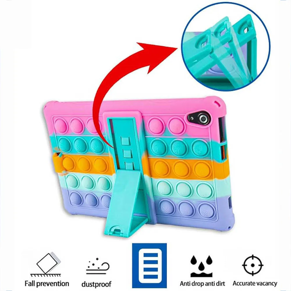 Soft Kids Cute Case for Teclast P50T P50AI P50S P50 T50HD T50 Plus Max Bubble Silicon Shoulder Strap Cover with Kickstand Stylus