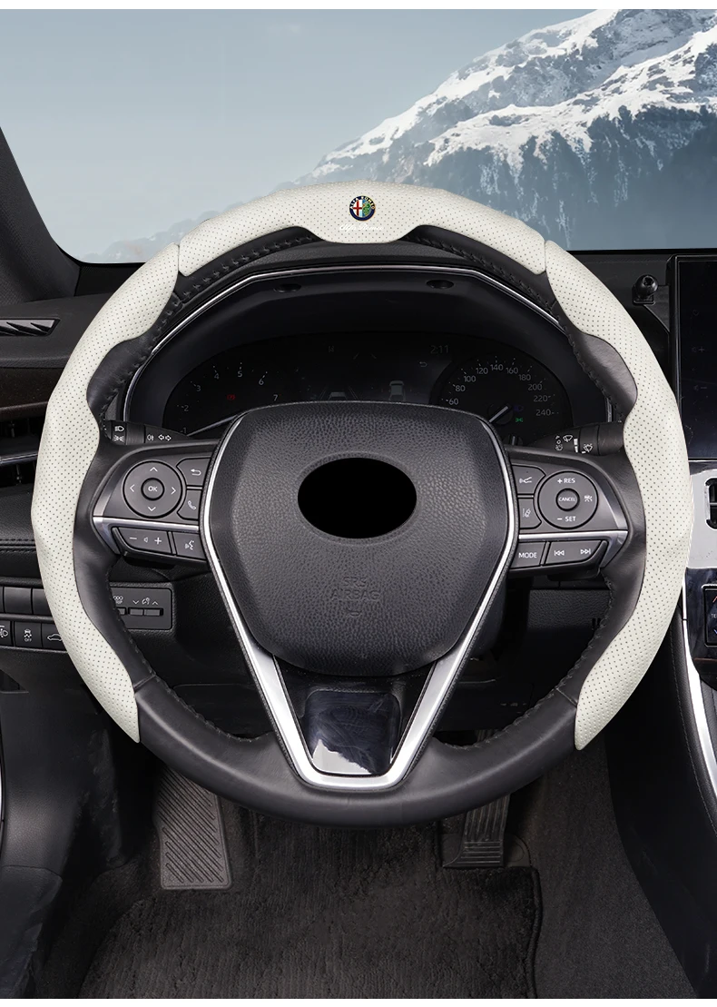 Nappa-Leder Dreistufiger Lenkrad-Antirutschschutz für Alfa Romeo 156 159 147 4C 8C 166 Giulia Giulietta GT 500 – Detail 18