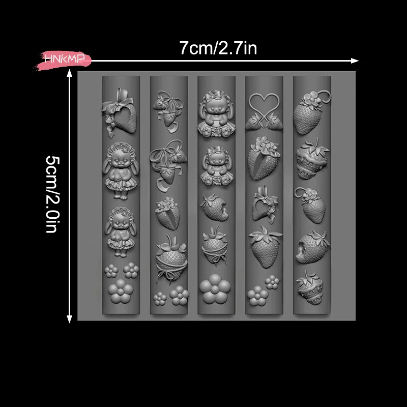 1Pc 3D Silicone Mold for DIY Nail Art Bunny Strawberry Ocean Octopus Cartoon Rabbit Flower Transparent Manicure Design Tool