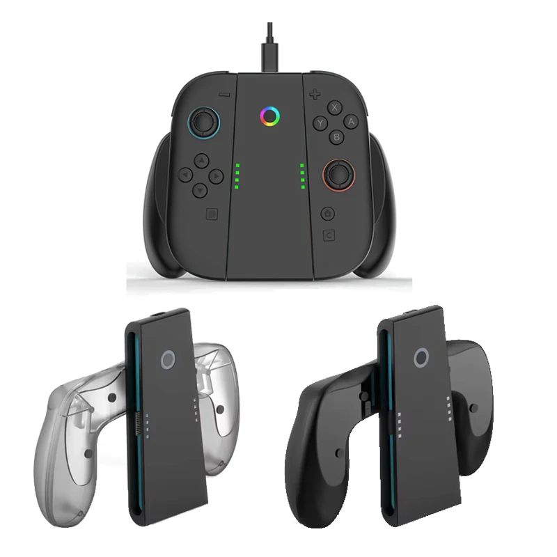 

Зарядная ручка-грип для Switch 2, многофункциональный держатель для Joy-Con, зарядная док-станция Type-C, адаптер-грип для Switch 2