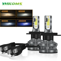 YHKOMS H7 LED Headlight H4 H11 H1 for Car 60W 10000LM Auto Headlamps White 6500K 4300K 8000K Bulbs 12V Lamps 2pcs Vehicle Lights