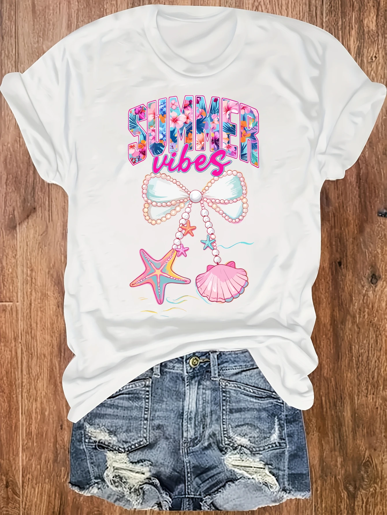 

women's plus size tank top Summer Vibes Bow Star Shell Suitable for sports and daily wear sleeveless casual style top summer