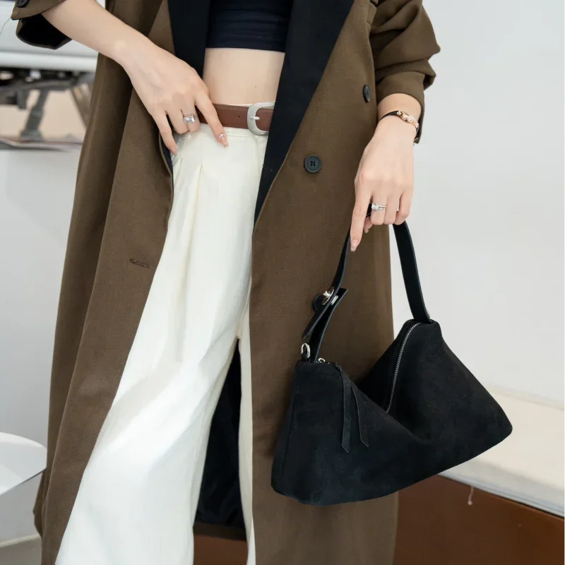 جلد طبيعي موضة الخريف الشتاء بوسطن حمل لينة ماتي الجلد المدبوغ جلد البقر المرأة حقيبة يد الكتف حقيبة كروسبودي للنساء #3