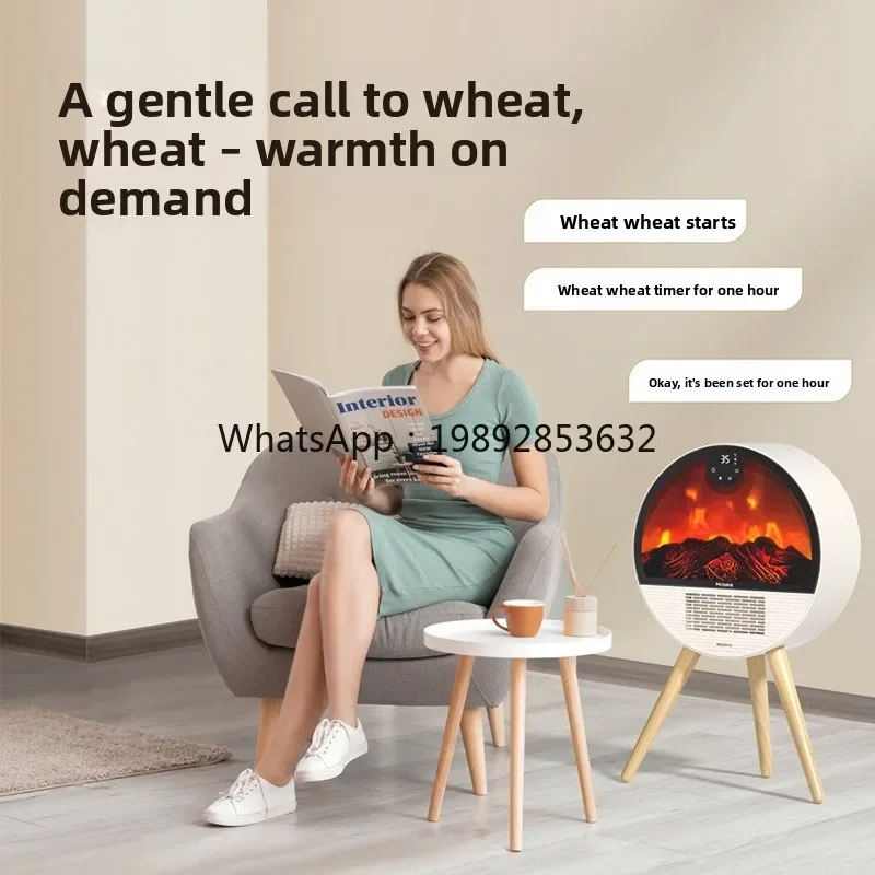 

cc25 Heater Simulated Flame Home Intelligent Voice Remote Control Fireplace Winter Heating Electric Fan Heater