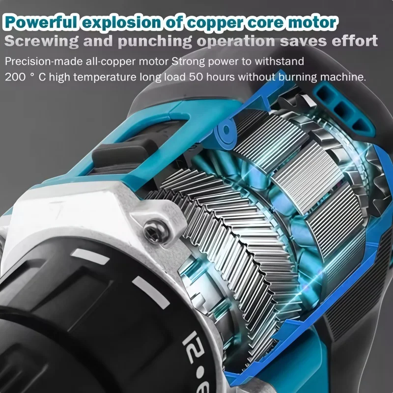 Makita Original DDF487 Akumulátorový šroubovák, bezkartáčový elektrický rázový šroubovák, 18V dobíjecí elektrické nářadí - náhled 6