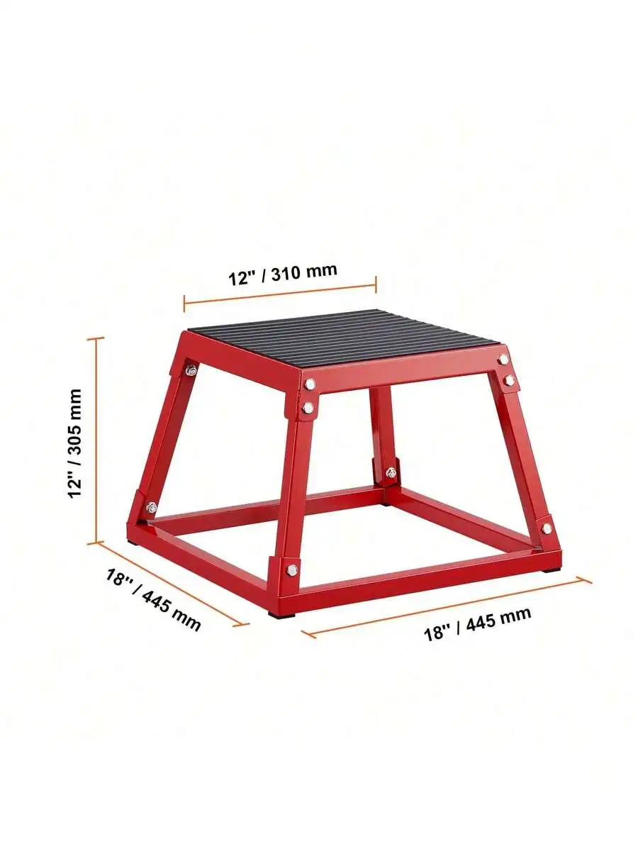 Plyometric Jump Box, 12 Inch Plyo Box, Steel Plyometric Platform And Jumping Agility Box, Anti-Slip Fitness Exercise Step Up