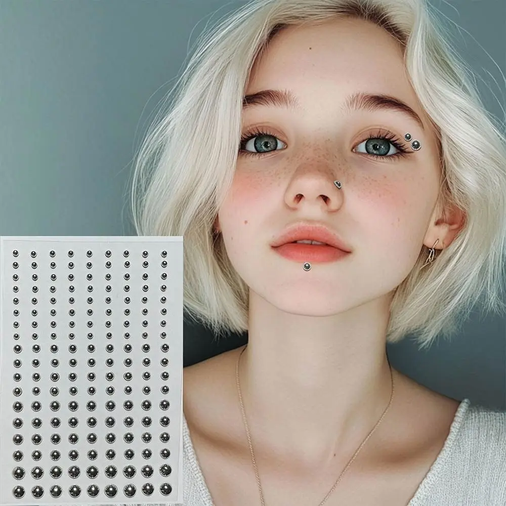 Herbruikbare niet-piercing lip nagels sticker steentjes acryl diamant nep lip ring 5D kleurrijke oogschaduw stickers festival nagel