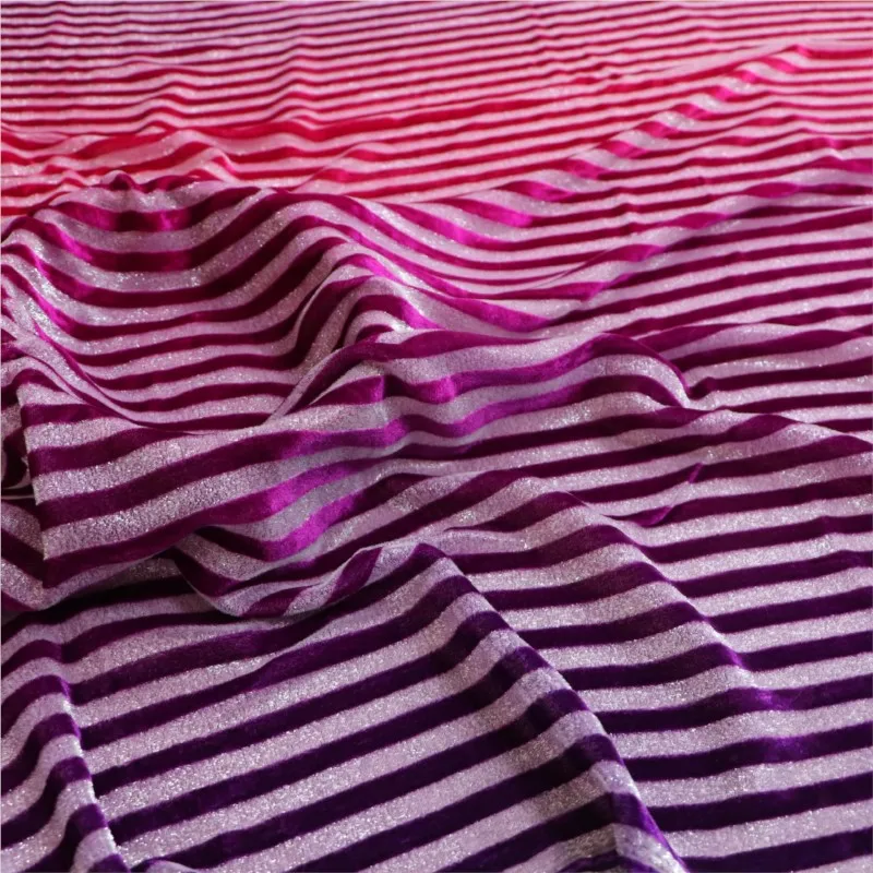 실크 밝은 줄무늬 그라데이션 벨벳 직조 조젯 원단 나이트드레스 및 이브닝 드레스용
