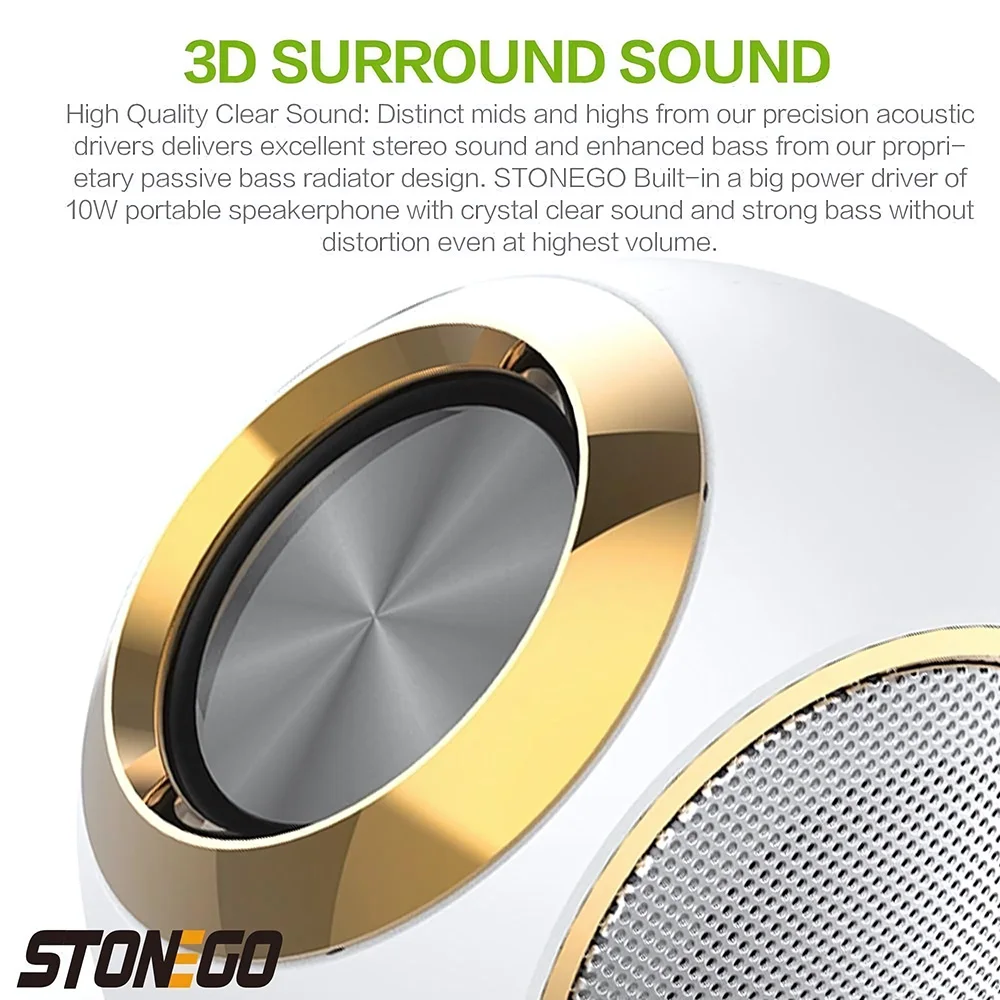 Portable Wireless Speaker Bluetooth Speaker TWS Stereo Speaker 3D Bass Speaker with Hands Free Call Waterproof Audio Accessories