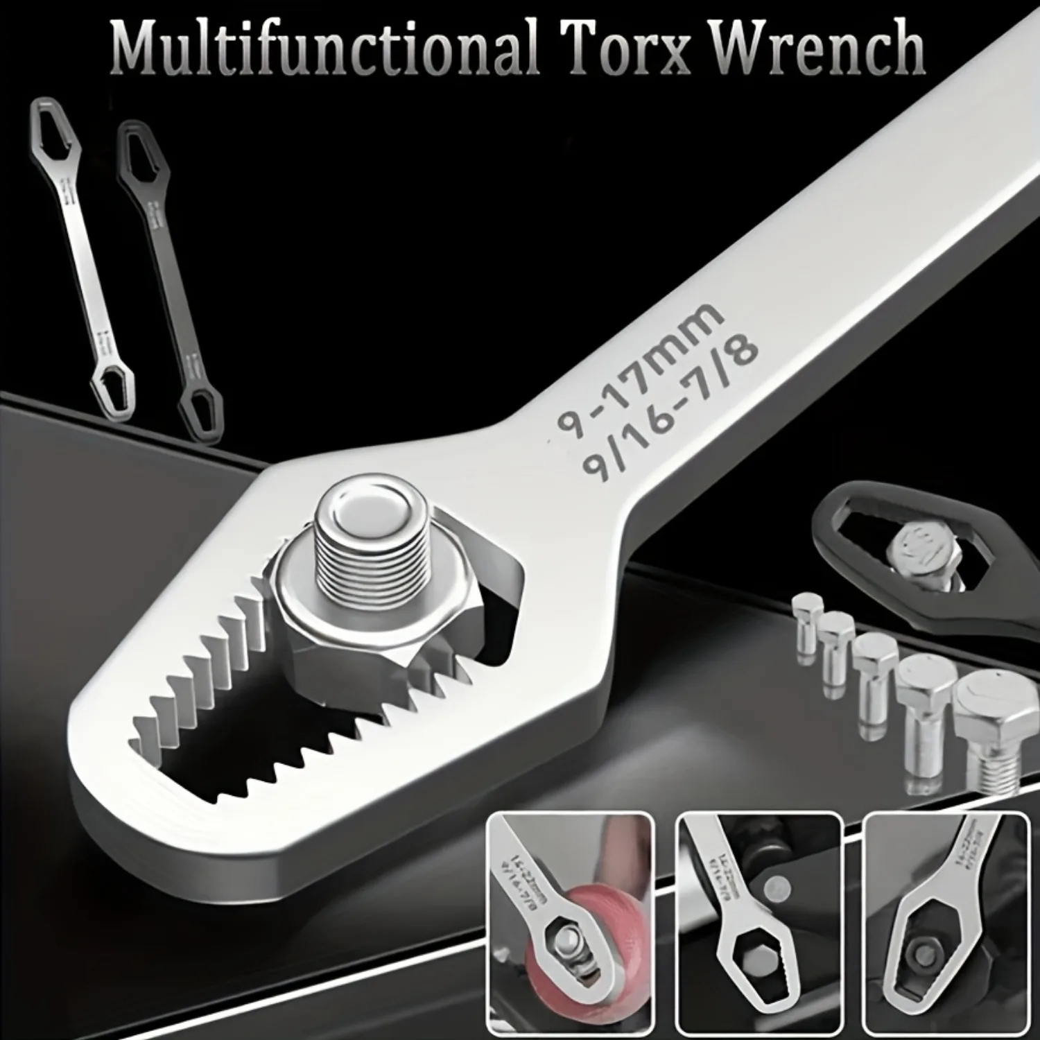 Double-Ended Adjustable Wrench, 3-17mm Universal Spanner for Auto & Household Repair image 4
